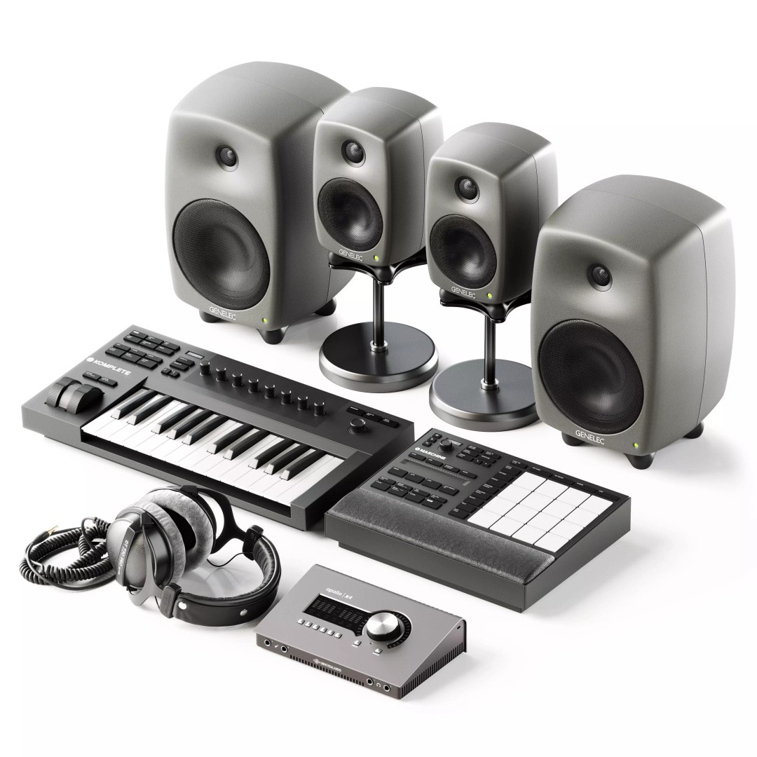 Musical Workspace 3D Model – Detailed Audio Electronics, FBX, OBJ - View 2
