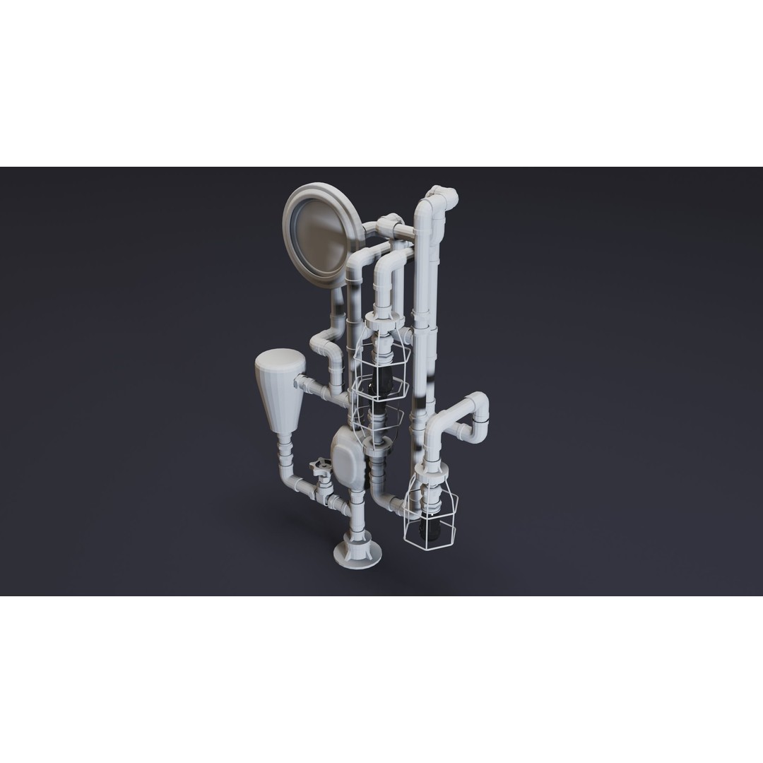 Steampunk Lamps 3D Model – High Detail Low-Poly Props, FBX & OBJ - View 4