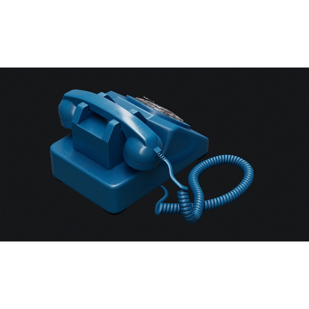 Rotary Phone 3D Model – Low Poly Game Ready PBR Asset, FBX & OBJ - View 12