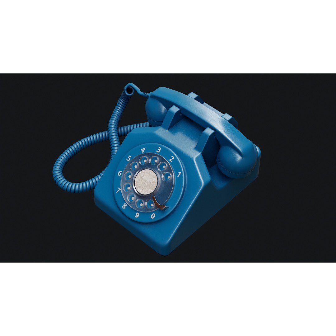 Rotary Phone 3D Model – Low Poly Game Ready PBR Asset, FBX & OBJ - View 13