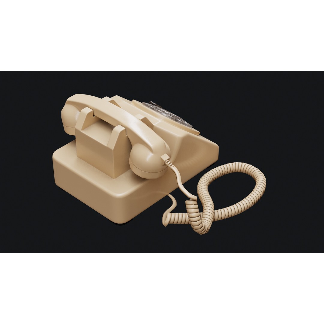 Rotary Phone 3D Model – Low Poly Game Ready PBR Asset, FBX & OBJ - View 15