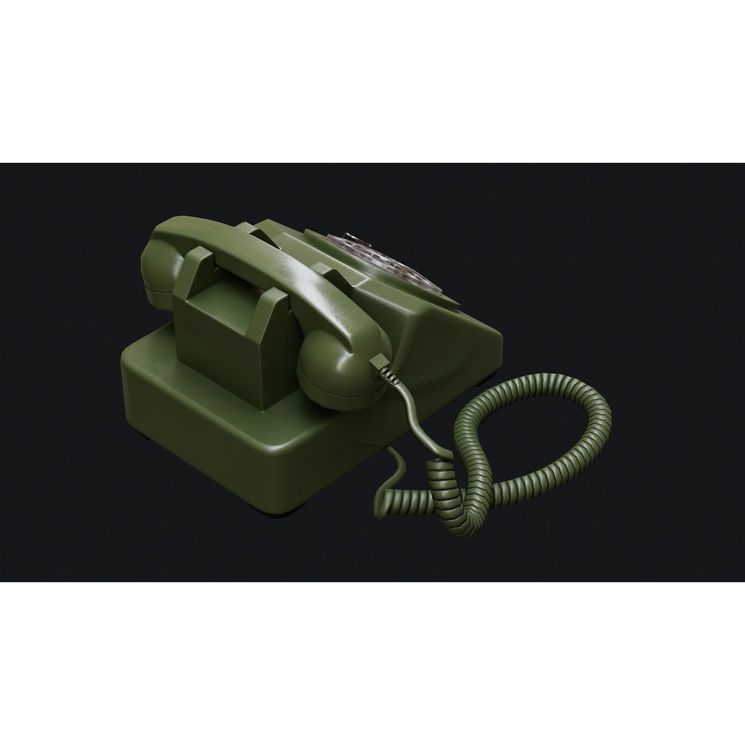 Rotary Phone 3D Model – Low Poly Game Ready PBR Asset, FBX & OBJ - View 18