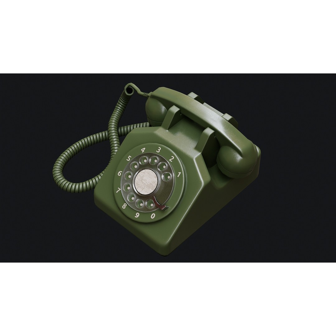 Rotary Phone 3D Model – Low Poly Game Ready PBR Asset, FBX & OBJ - View 19