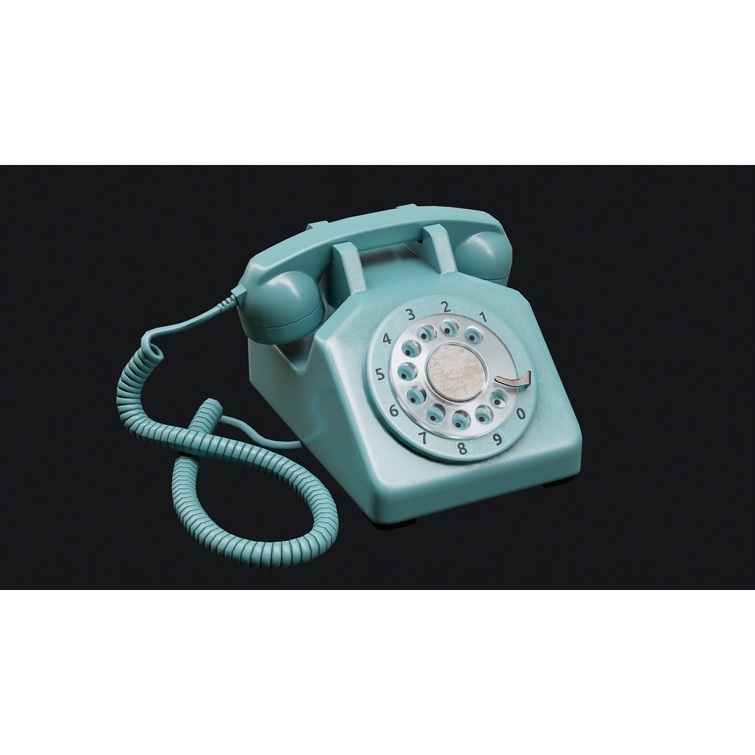 Rotary Phone 3D Model – Low Poly Game Ready PBR Asset, FBX & OBJ - View 20