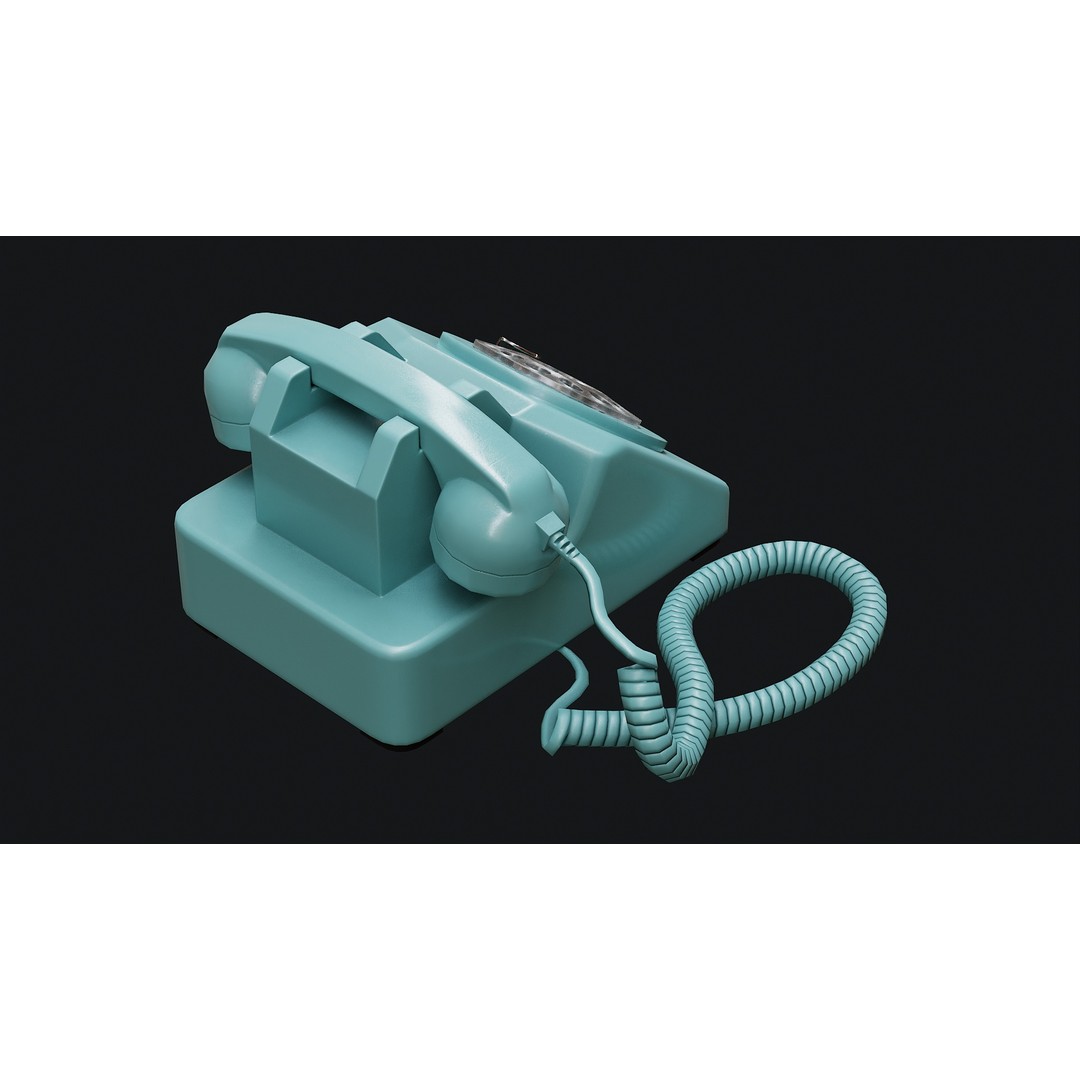 Rotary Phone 3D Model – Low Poly Game Ready PBR Asset, FBX & OBJ - View 21