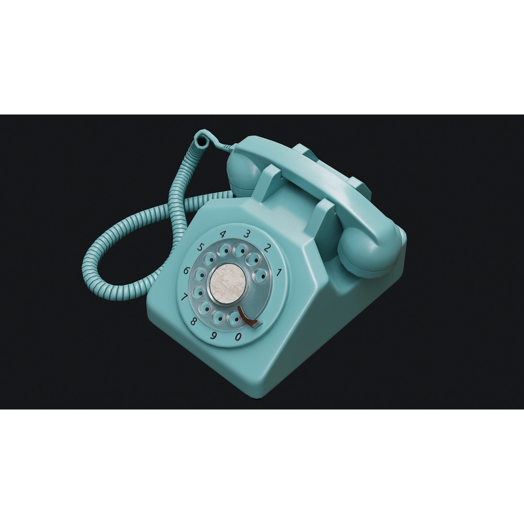 Rotary Phone 3D Model – Low Poly Game Ready PBR Asset, FBX & OBJ - View 22