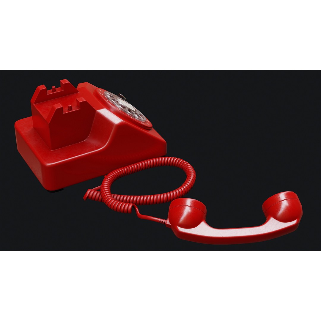 Rotary Phone 3D Model – Low Poly Game Ready PBR Asset, FBX & OBJ - View 27