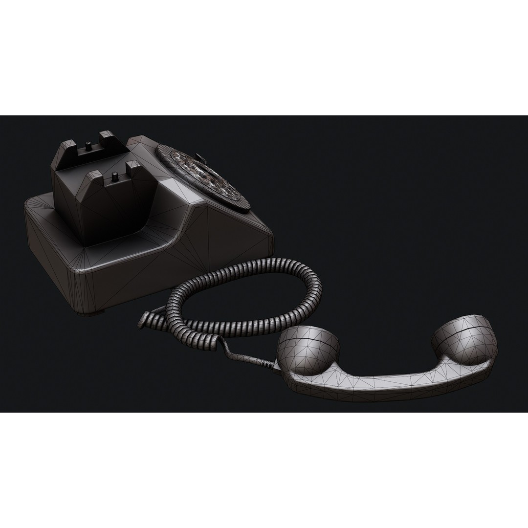 Rotary Phone 3D Model – Low Poly Game Ready PBR Asset, FBX & OBJ - View 31