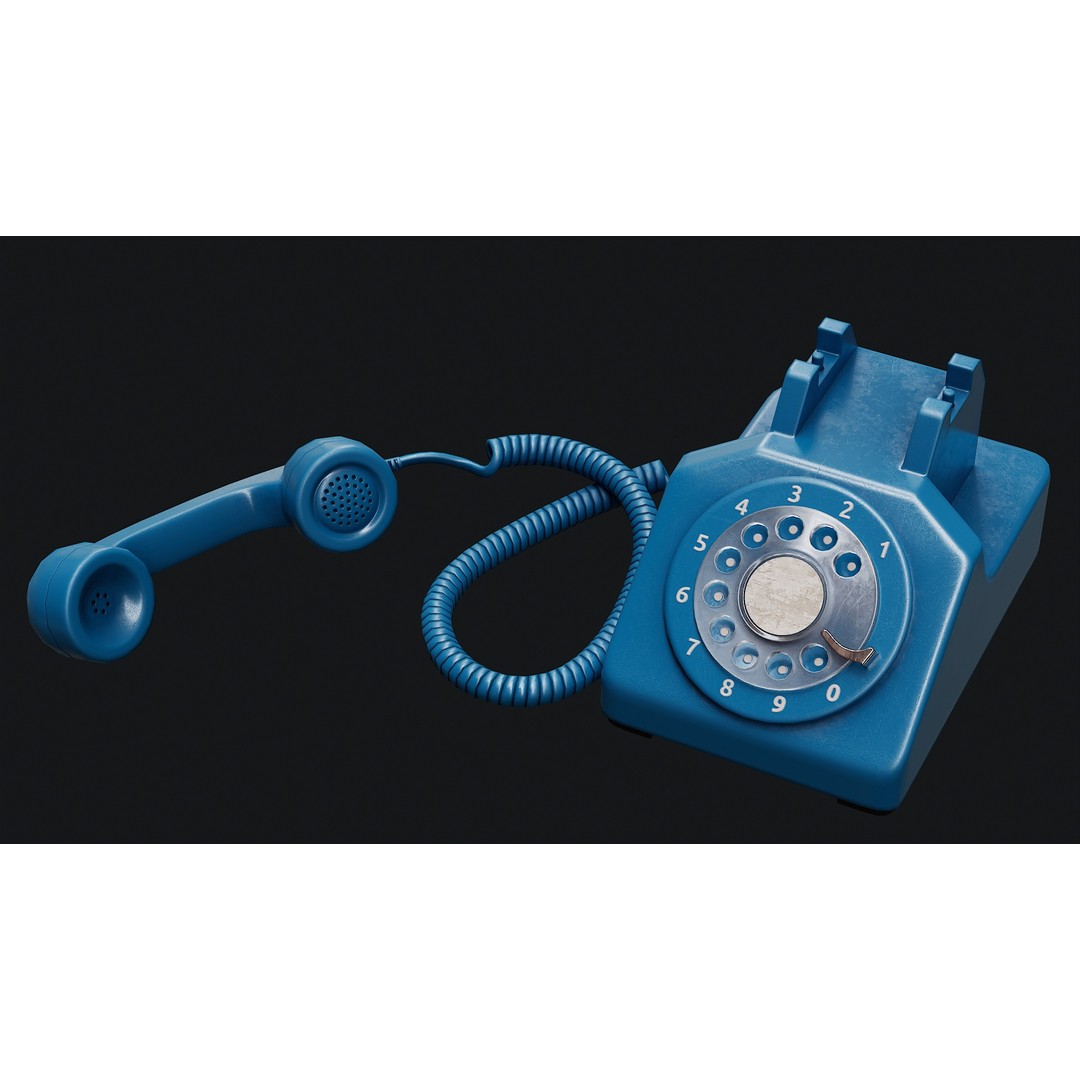 Rotary Phone 3D Model – Low Poly Game Ready PBR Asset, FBX & OBJ - View 32