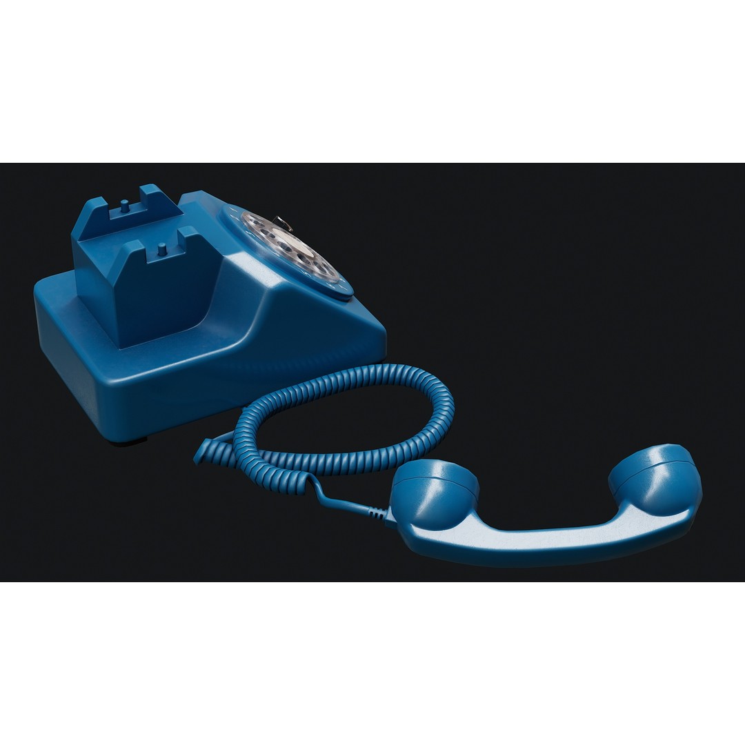 Rotary Phone 3D Model – Low Poly Game Ready PBR Asset, FBX & OBJ - View 33