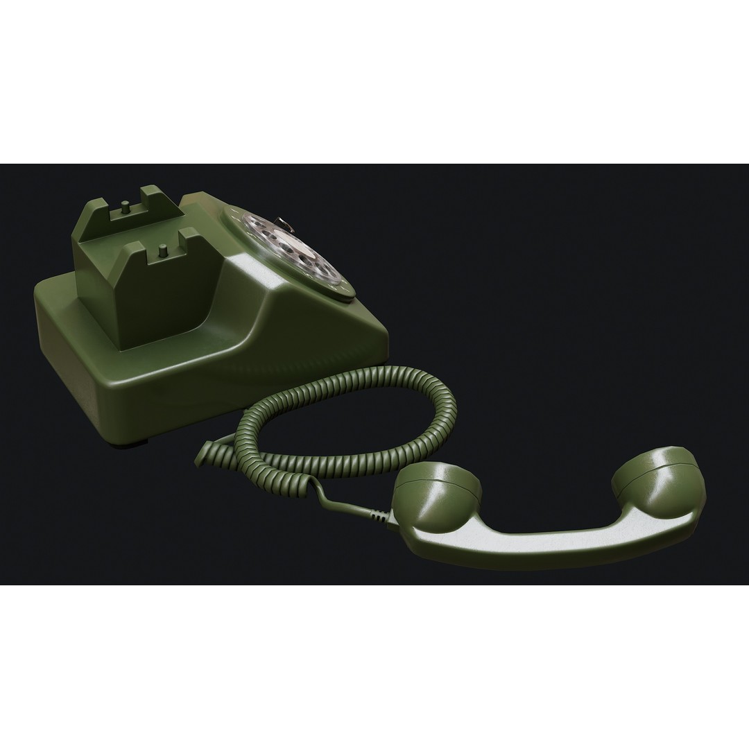 Rotary Phone 3D Model – Low Poly Game Ready PBR Asset, FBX & OBJ - View 37