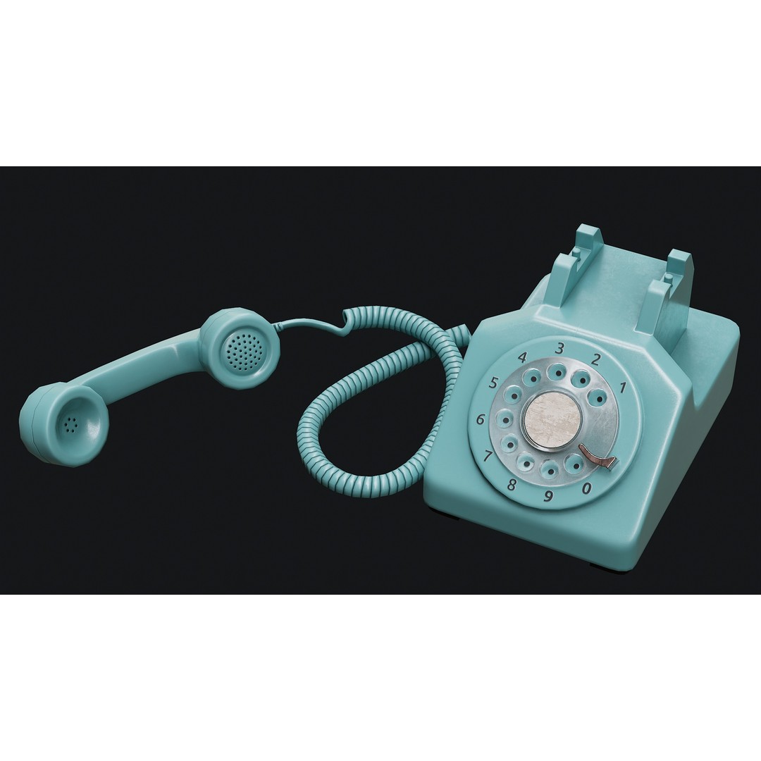 Rotary Phone 3D Model – Low Poly Game Ready PBR Asset, FBX & OBJ - View 38