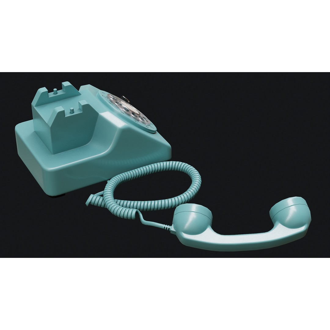 Rotary Phone 3D Model – Low Poly Game Ready PBR Asset, FBX & OBJ - View 39