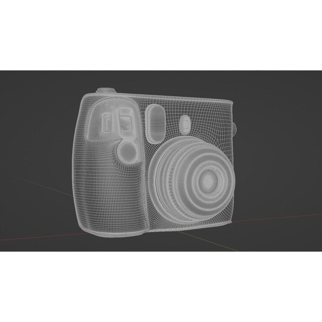 Navy Leather Instant Camera 3D Model – PBR Designed Asset, FBX/OBJ - View 12