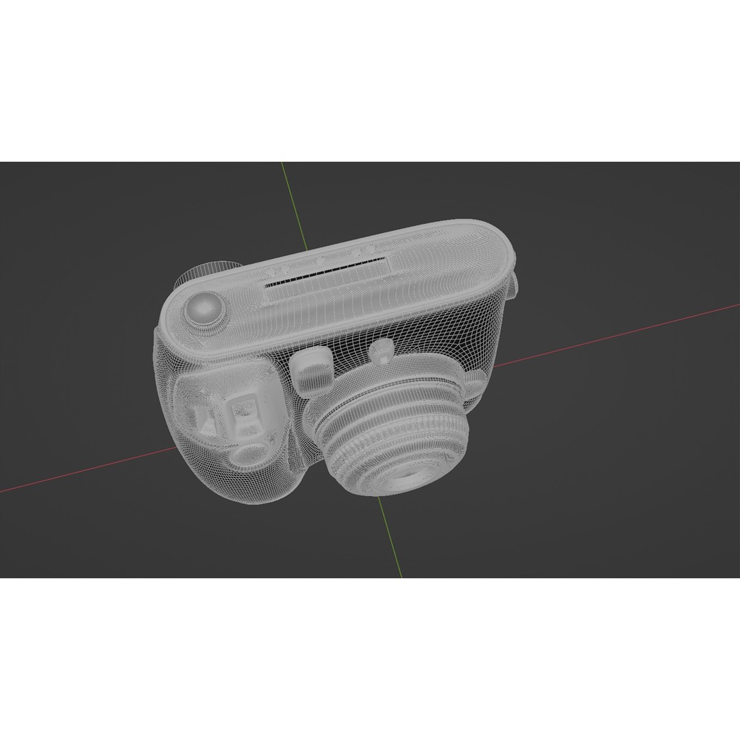 Navy Leather Instant Camera 3D Model – PBR Designed Asset, FBX/OBJ - View 14