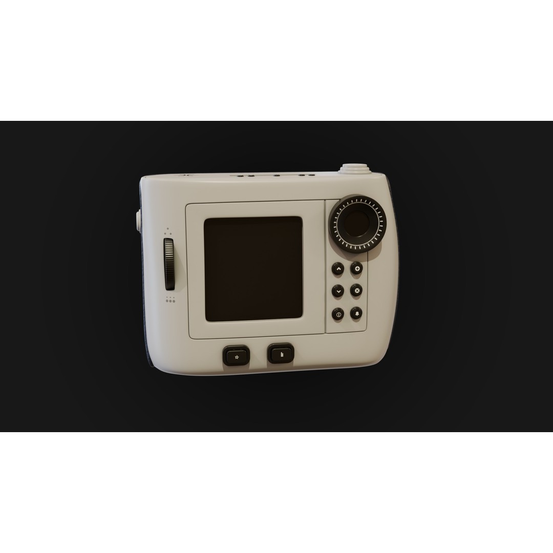 Navy Leather Instant Camera 3D Model – PBR Designed Asset, FBX/OBJ - View 6