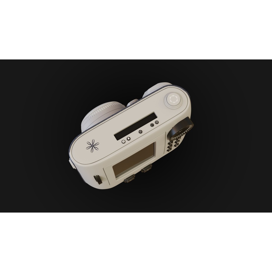 Navy Leather Instant Camera 3D Model – PBR Designed Asset, FBX/OBJ - View 7