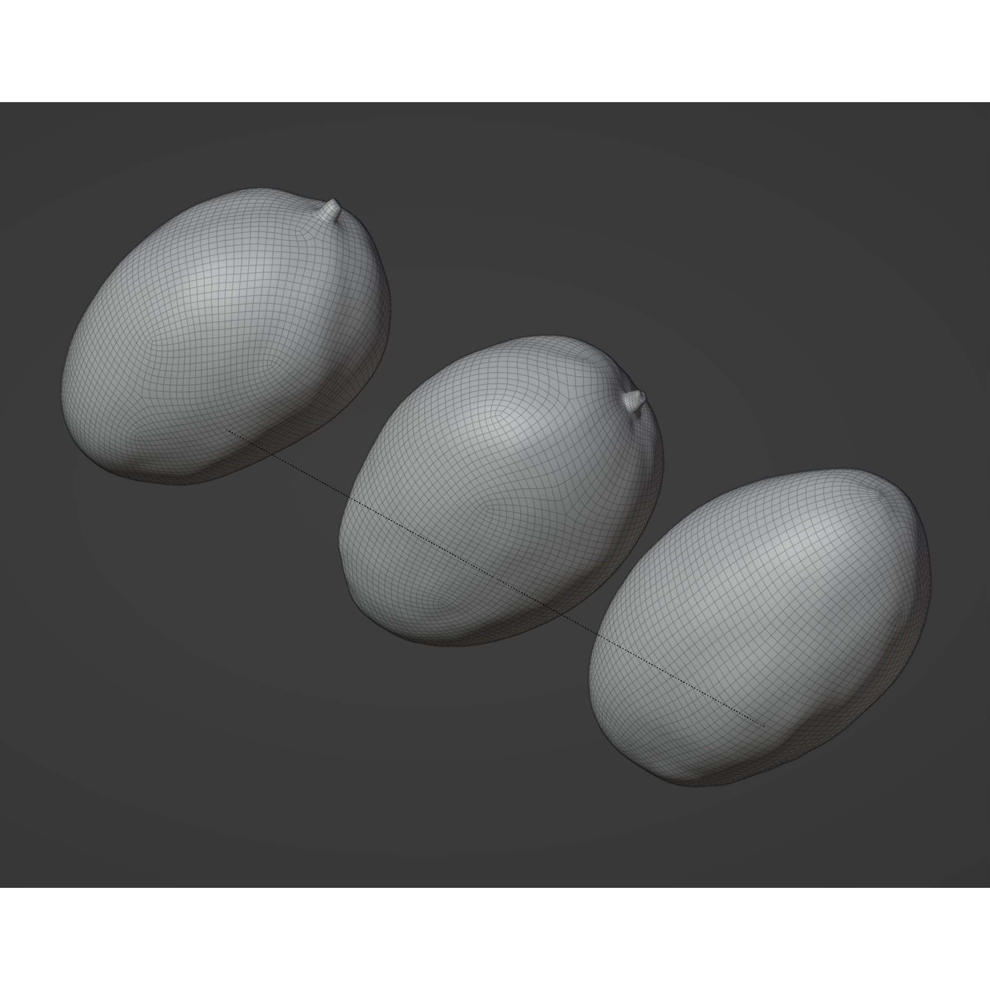 Mango Set 01 - Low-Poly Game-Ready 3D Model - View 9
