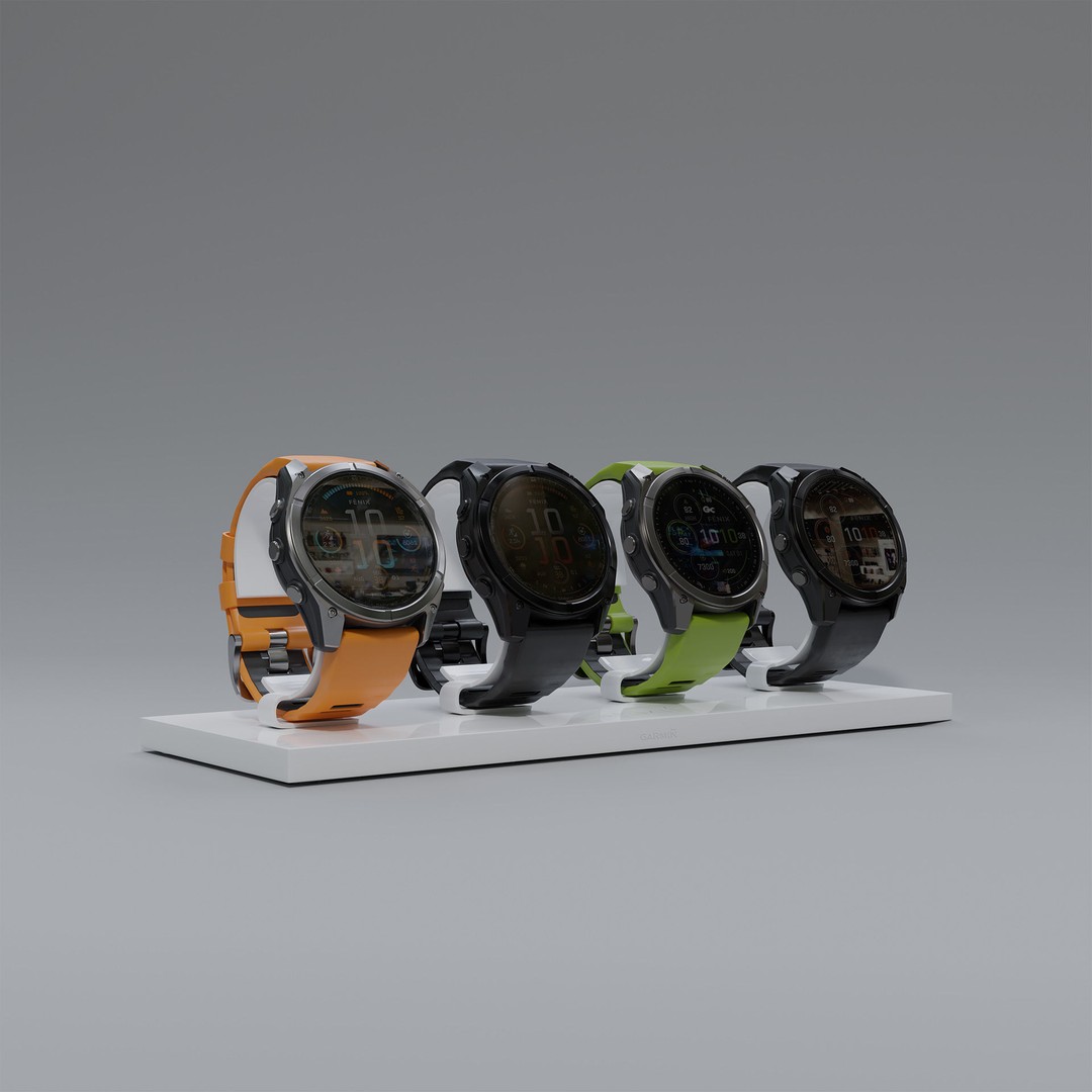 Garmin Fenix 8 3D Model – Smartwatch with Rigging & PBR Textures - View 3