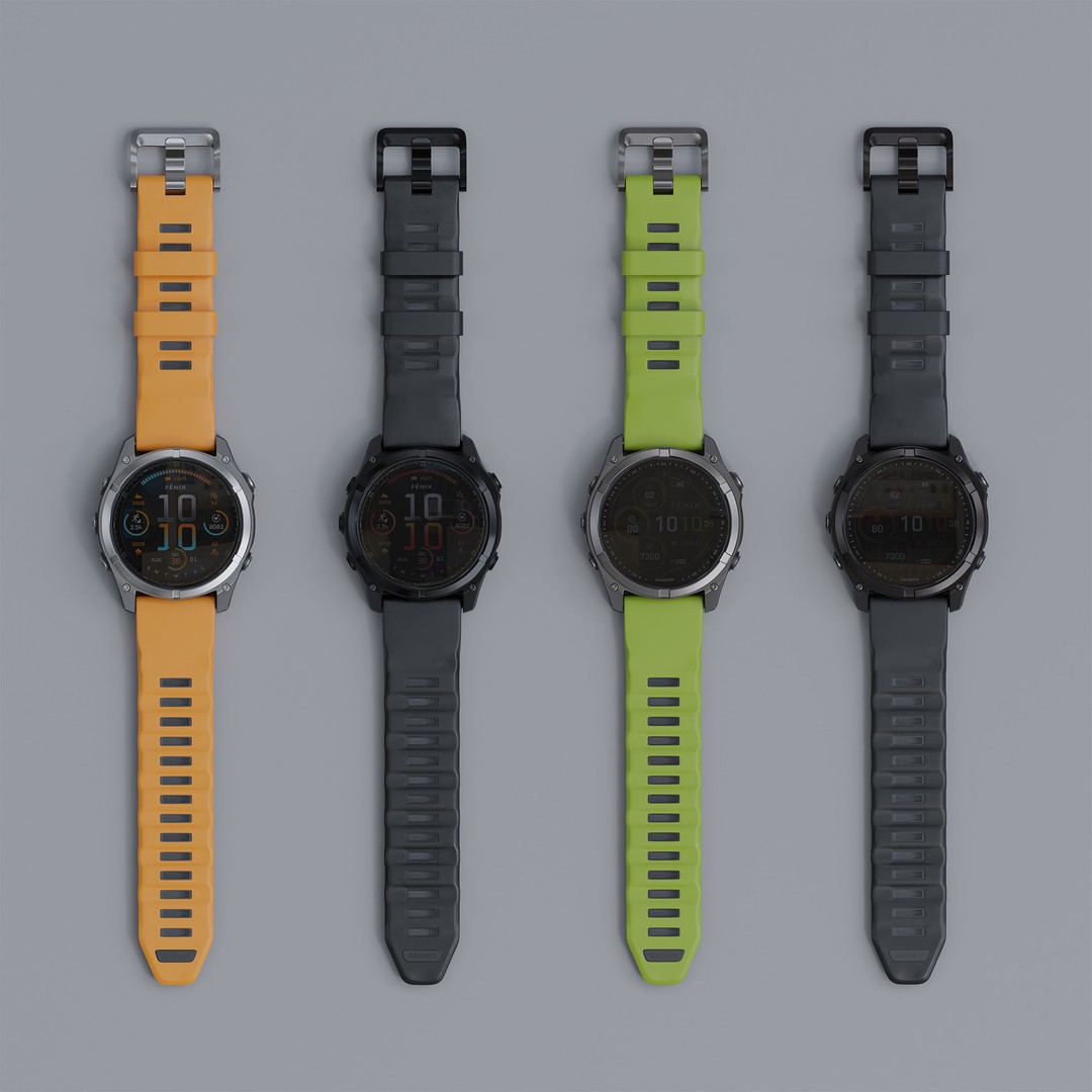 Garmin Fenix 8 3D Model – Smartwatch with Rigging & PBR Textures - View 6