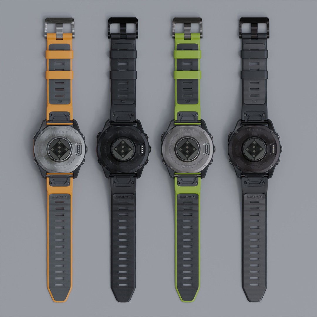Garmin Fenix 8 3D Model – Smartwatch with Rigging & PBR Textures - View 7