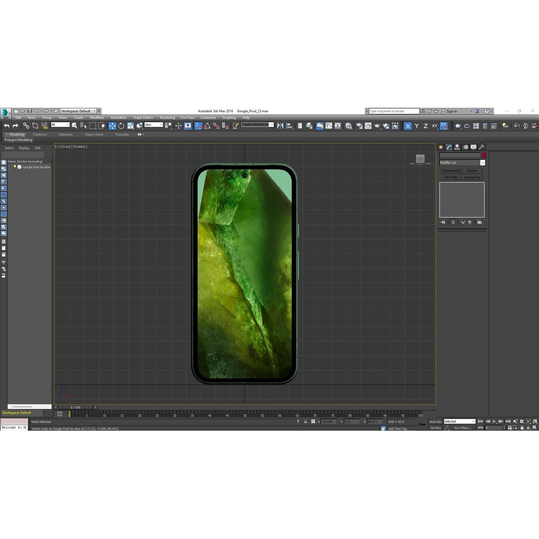 Google Pixel 8a Aloe 3D Model – Low Poly Phone Asset, FBX, OBJ - View 28