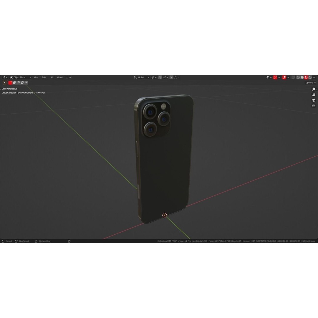 iPhone 14 Pro 3D Model – Low Poly Game Asset, PBR Textures, Blender