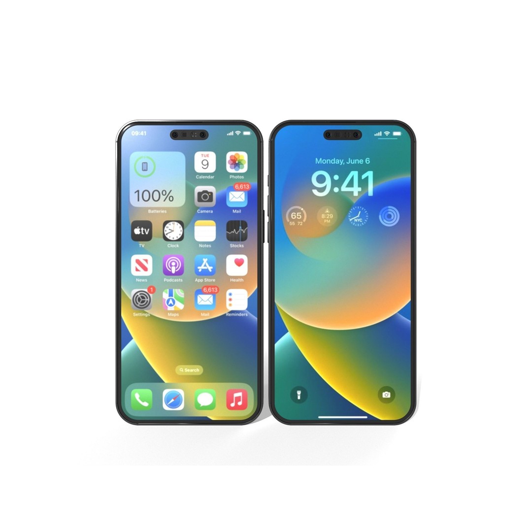 iPhone 14 Pro 3D Model – Low Poly Game Asset, PBR Textures, Blender - View 4