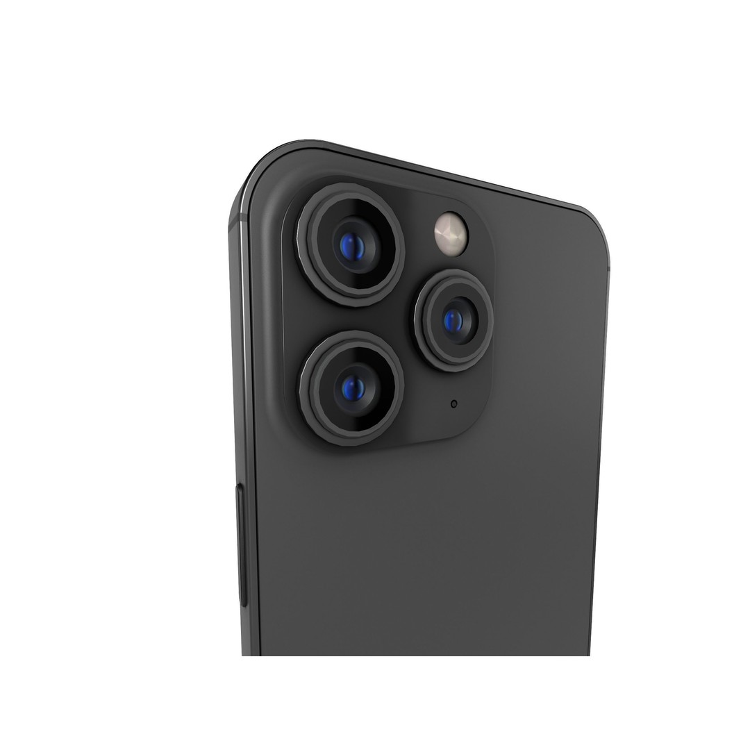iPhone 14 Pro 3D Model – Low Poly Game Asset, PBR Textures, Blender - View 9