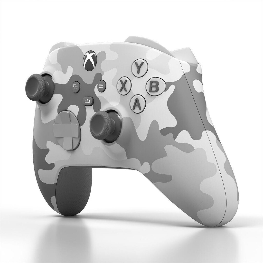 Xbox Series X/S Controller 3D Model – Arctic Camo Game Asset, FBX & OBJ - View 3