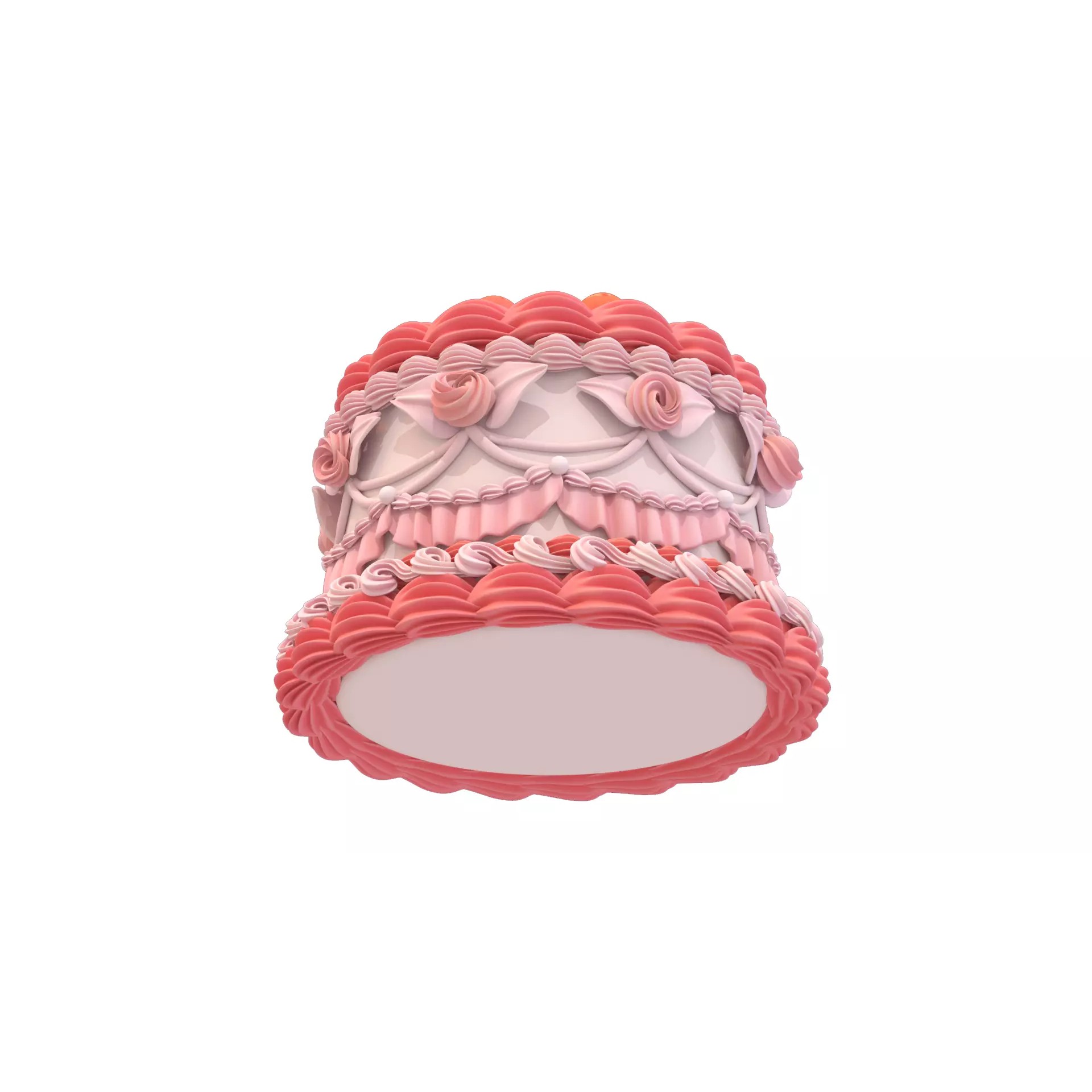 Strawberry Cake 2 - Stylized Strawberry Rose 3D Model - View 10