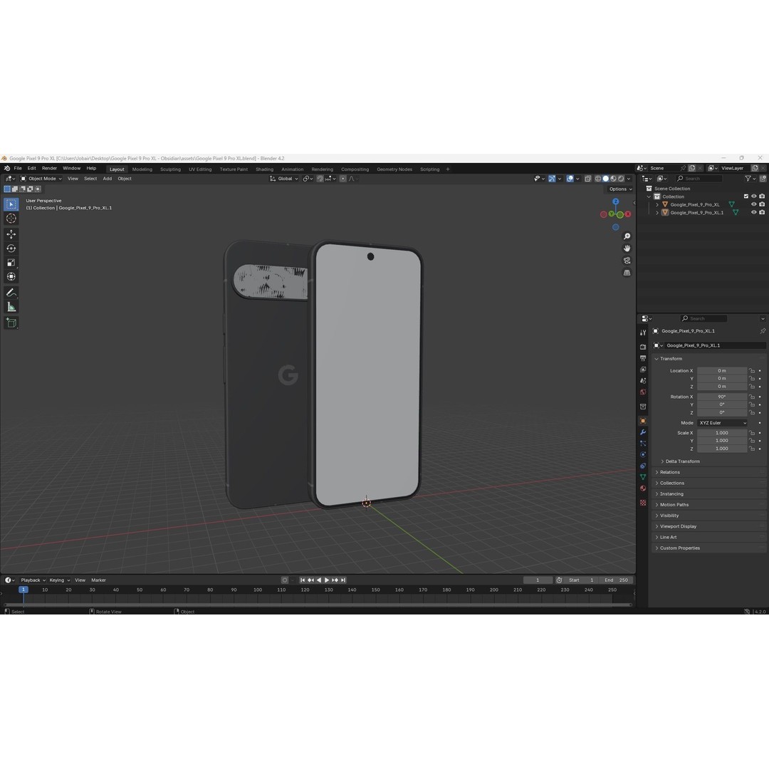 Google Pixel 9 Pro XL 3D Model – Low Poly Phone, PBR Textures, FBX - View 30
