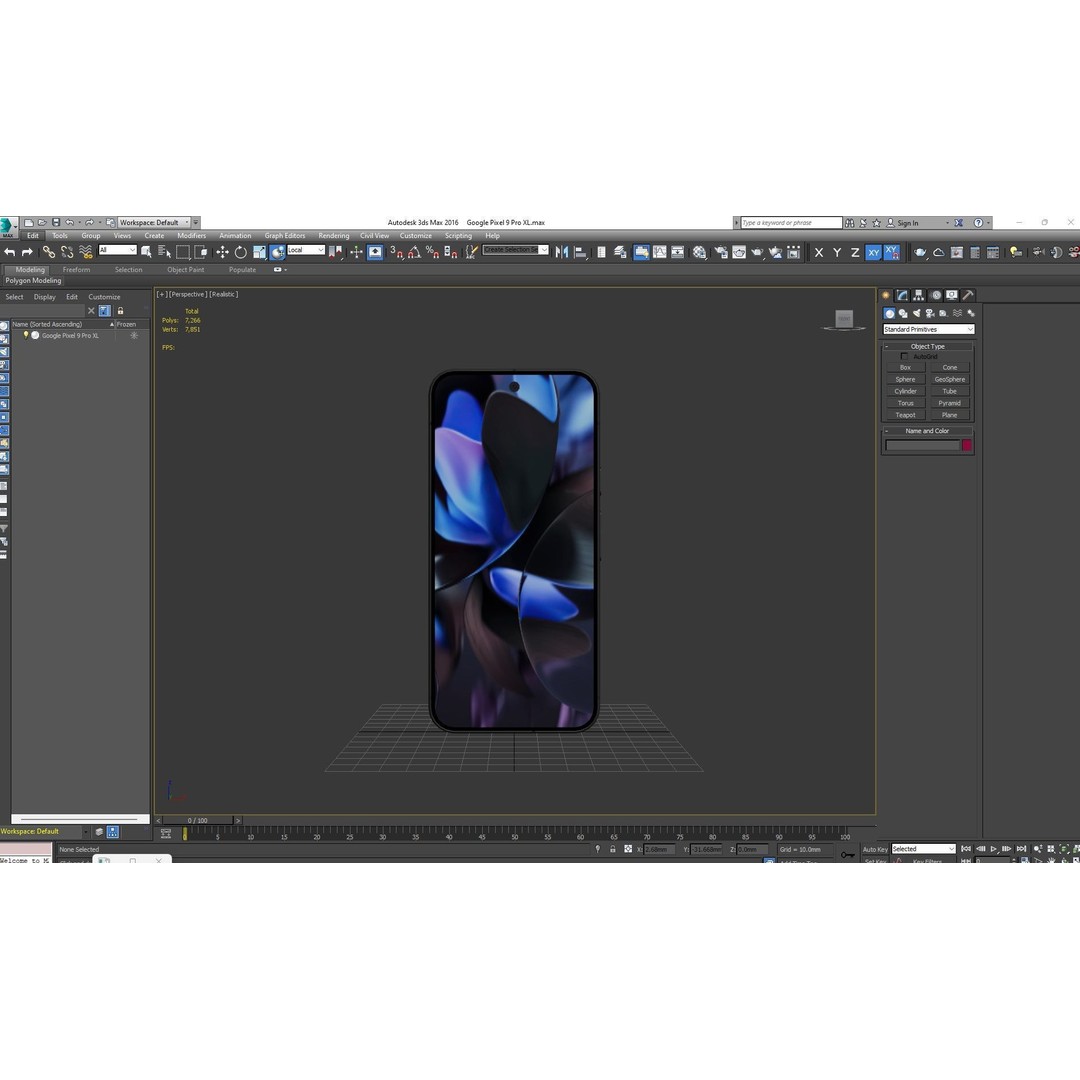 Google Pixel 9 Pro XL 3D Model – Low Poly Phone, PBR Textures, FBX - View 33