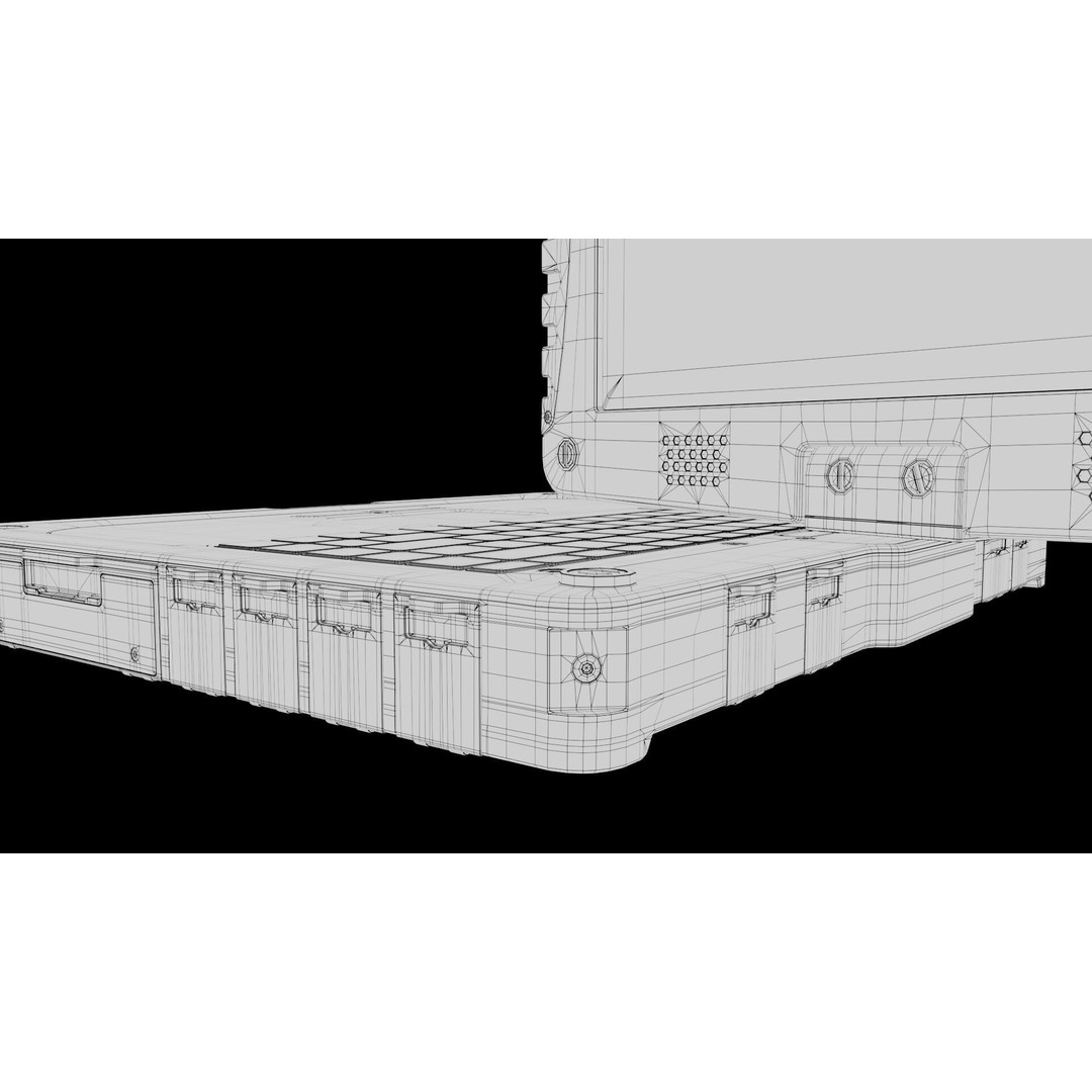 Military Rugged Notebook 3D Model – High Poly Photorealistic Asset, FBX, OBJ - View 22