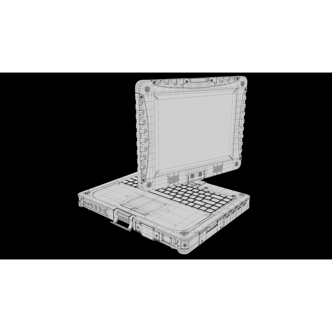 Military Rugged Notebook 3D Model – High Poly Photorealistic Asset, FBX, OBJ - View 24