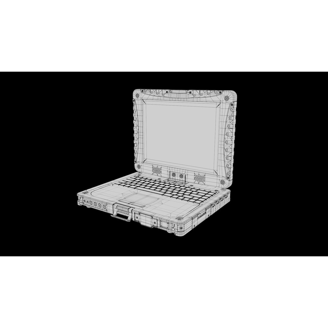 Military Rugged Notebook 3D Model – High Poly Photorealistic Asset, FBX, OBJ - View 25