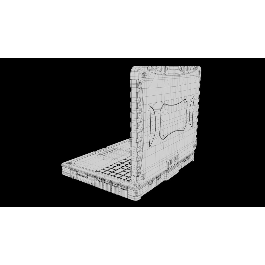 Military Rugged Notebook 3D Model – High Poly Photorealistic Asset, FBX, OBJ - View 26