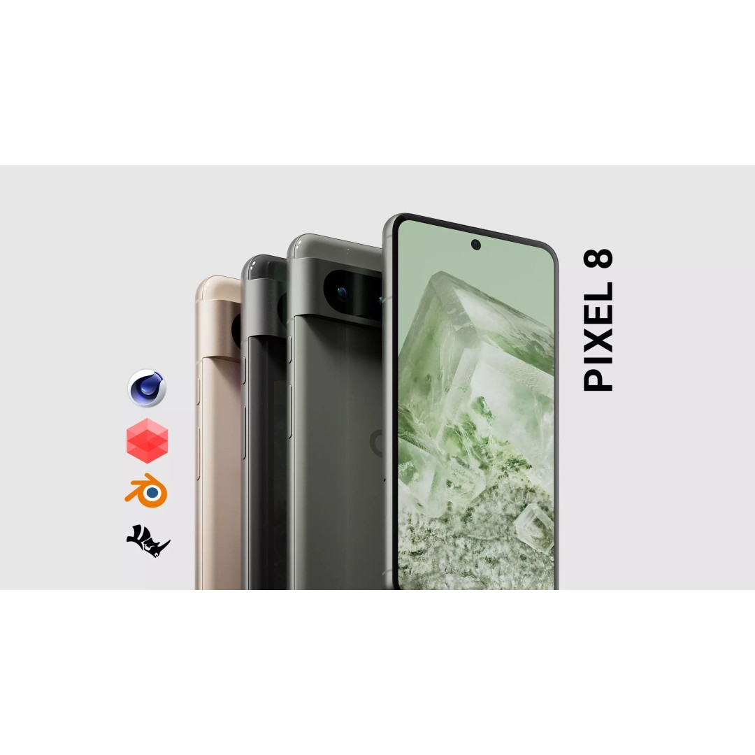 Google Pixel 8 3D Model – High Quality, PBR Textured, Blender & C4D - View 2