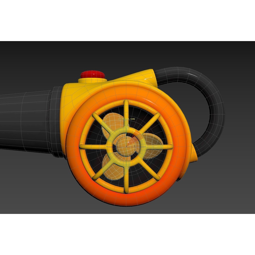 Leaf Blower 3D Model – Cartoon Prop, PBR Textures, FBX & OBJ - View 30