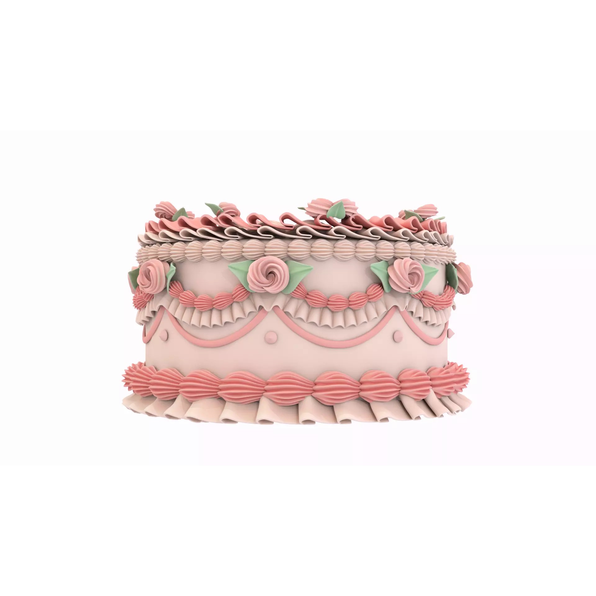 Rose Cake - Stylized Game-Ready 3D Model - View 4