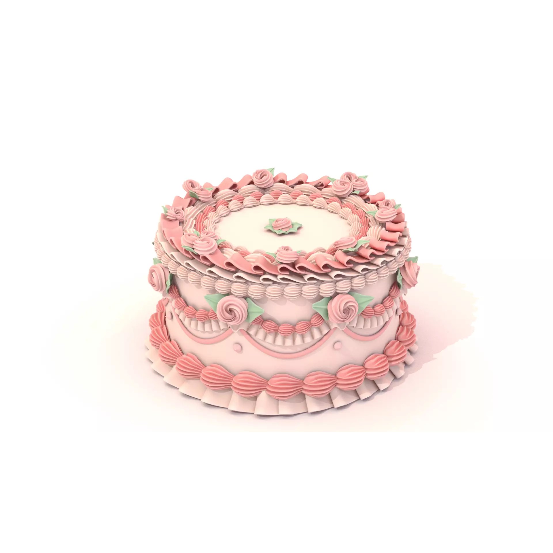Rose Cake - Stylized Game-Ready 3D Model - View 5