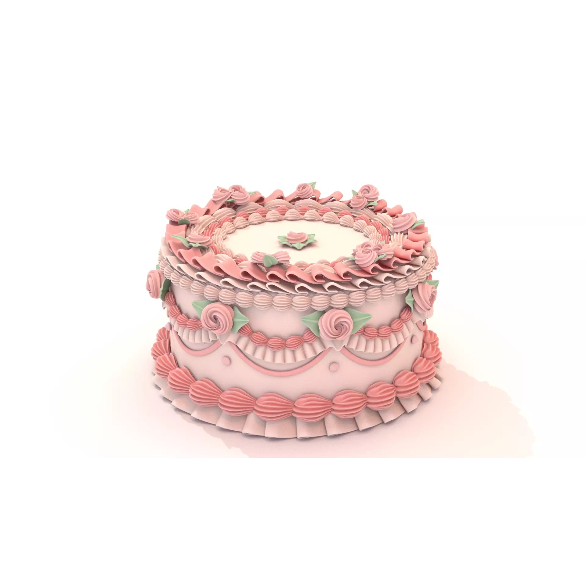 Rose Cake - Stylized Game-Ready 3D Model - View 6