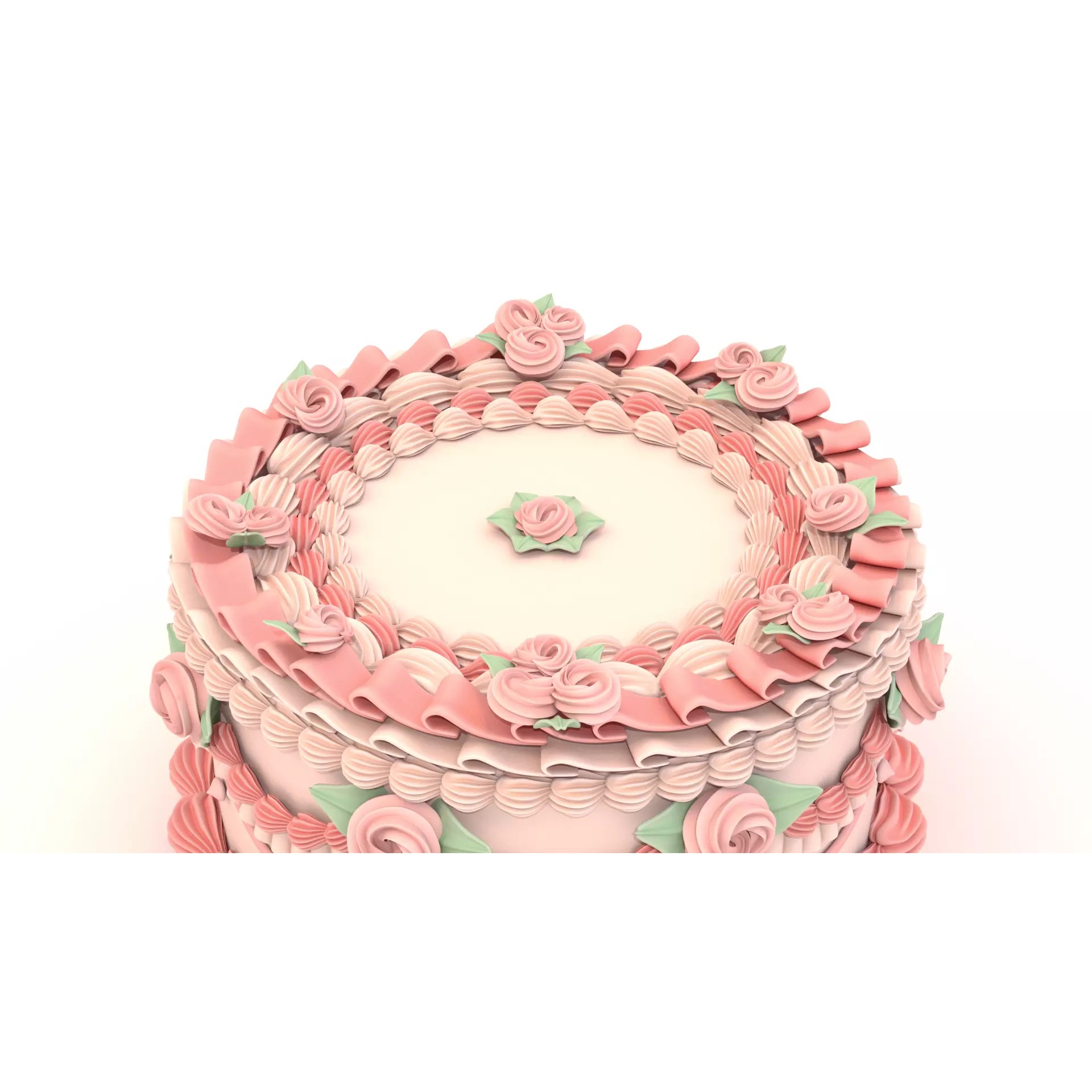 Rose Cake - Stylized Game-Ready 3D Model - View 7