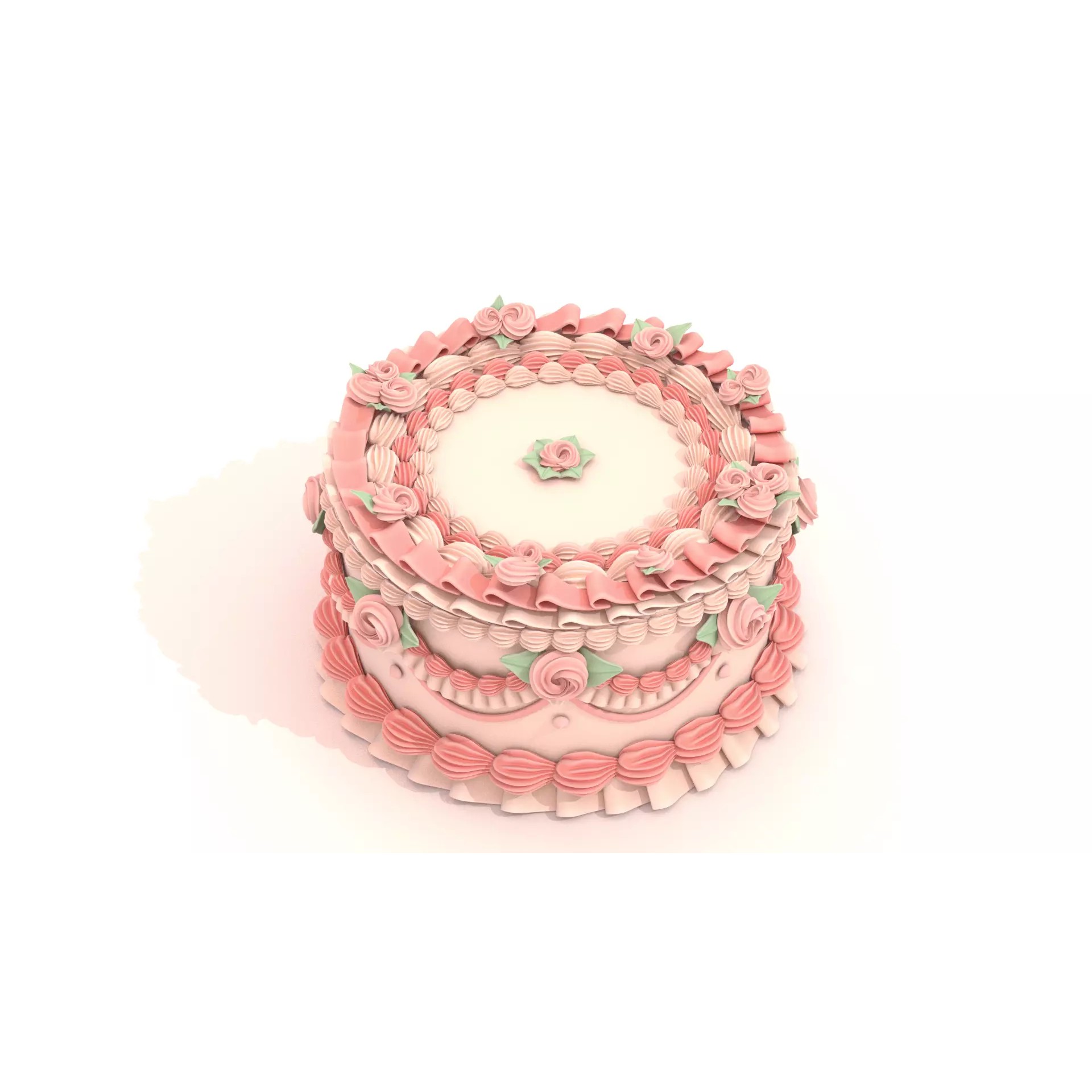 Rose Cake - Stylized Game-Ready 3D Model - View 8