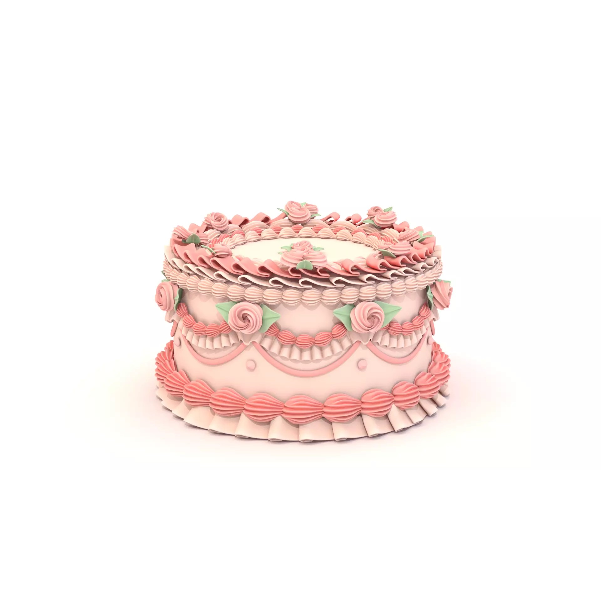 Rose Cake - Stylized Game-Ready 3D Model - View 9