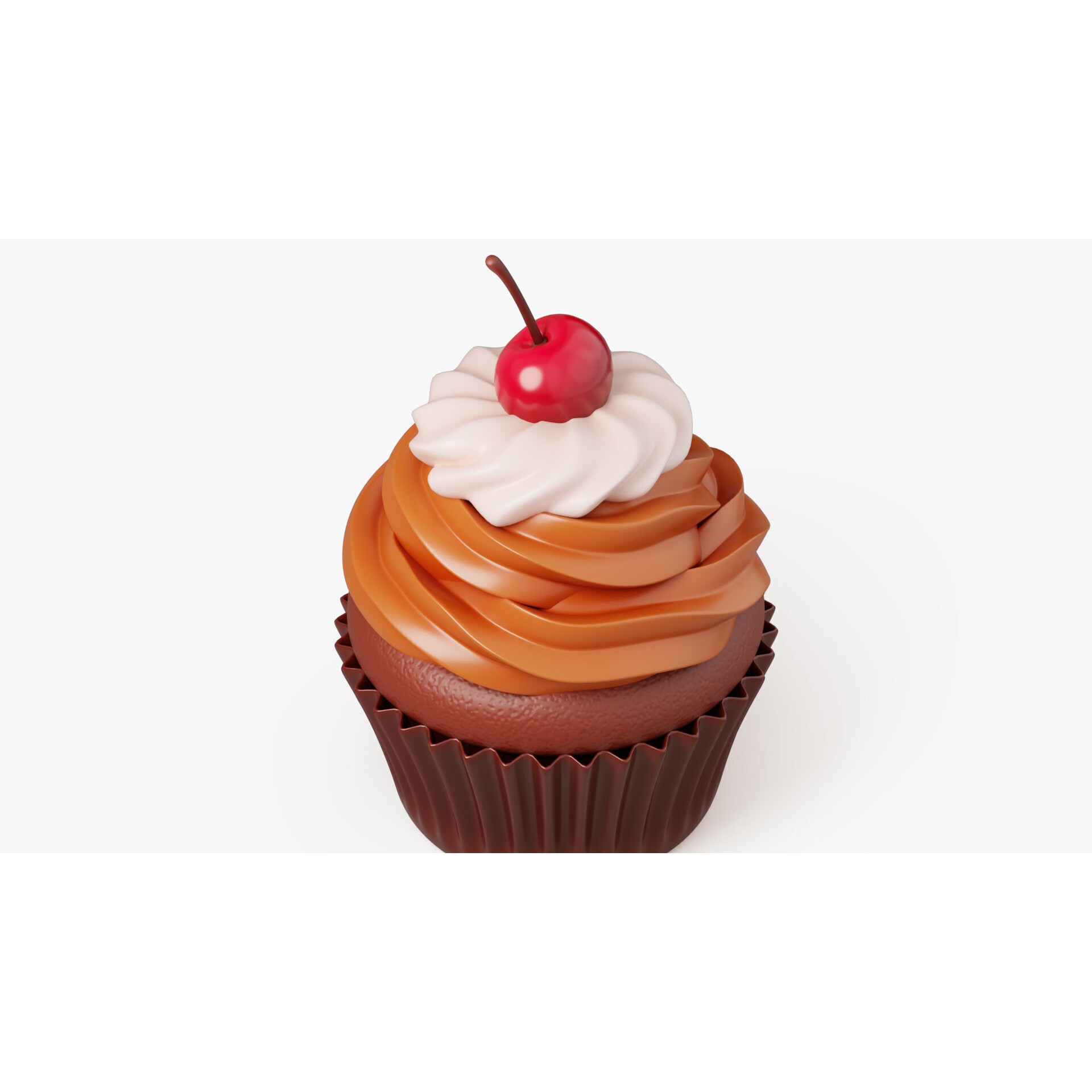 Chocolate Cupcake with Cherry - Game-Ready 3D Model - View 5