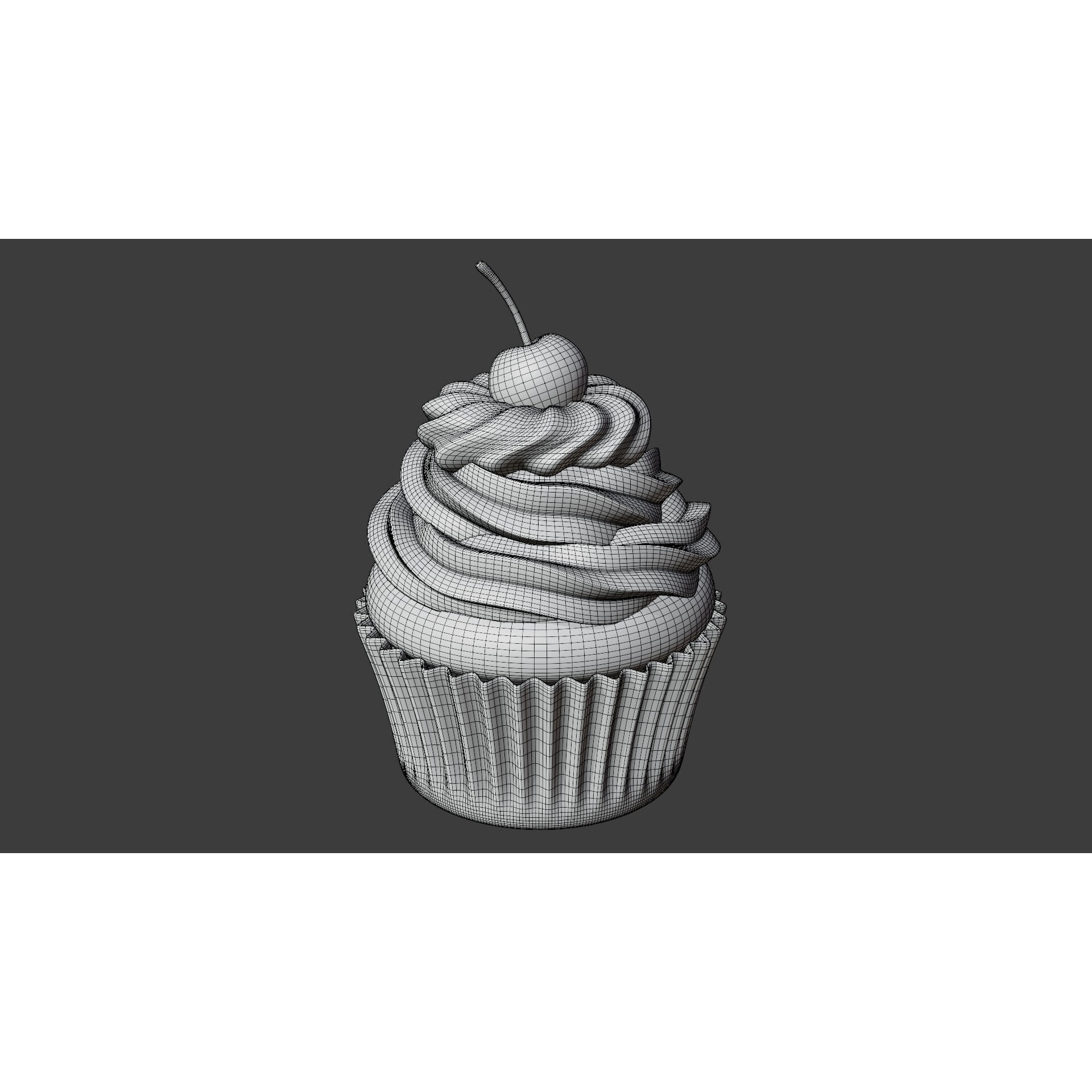 Chocolate Cupcake with Cherry - Game-Ready 3D Model - View 8