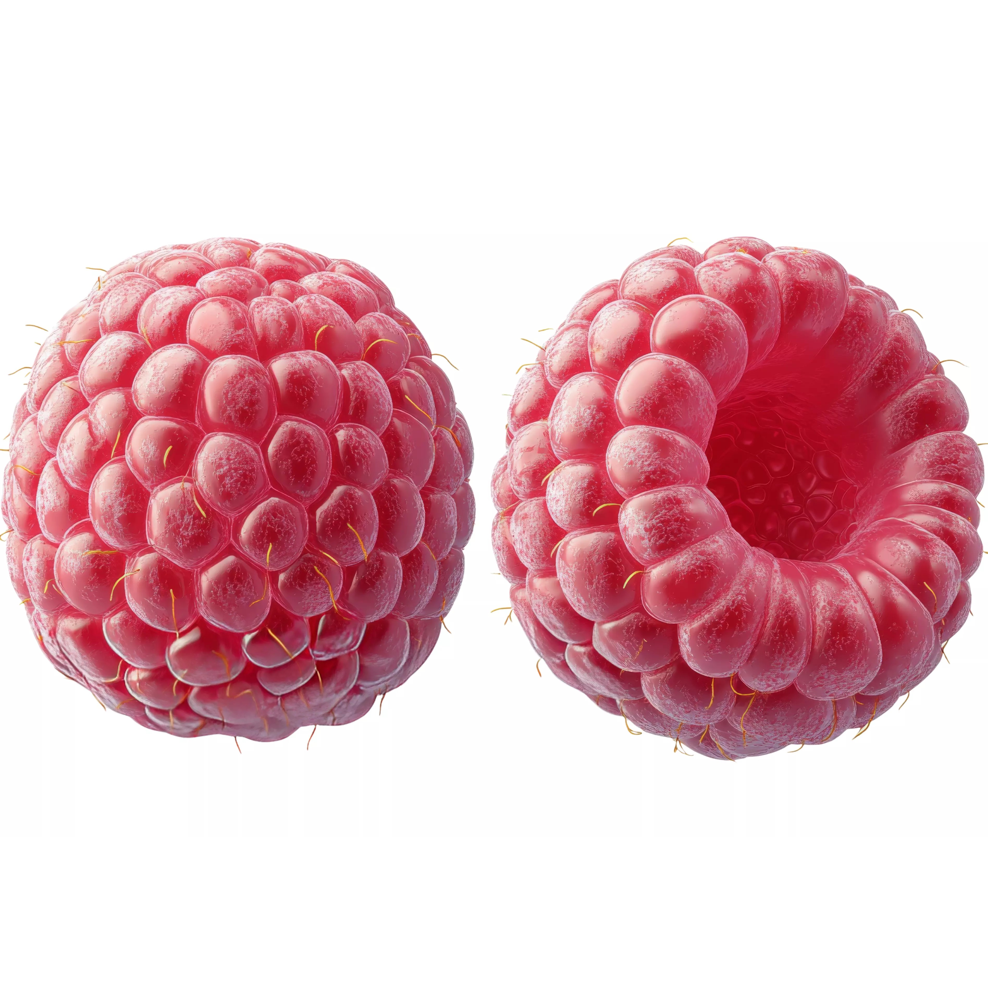 Procedural Raspberry - Low-Poly Game-Ready 3D Model - View 2