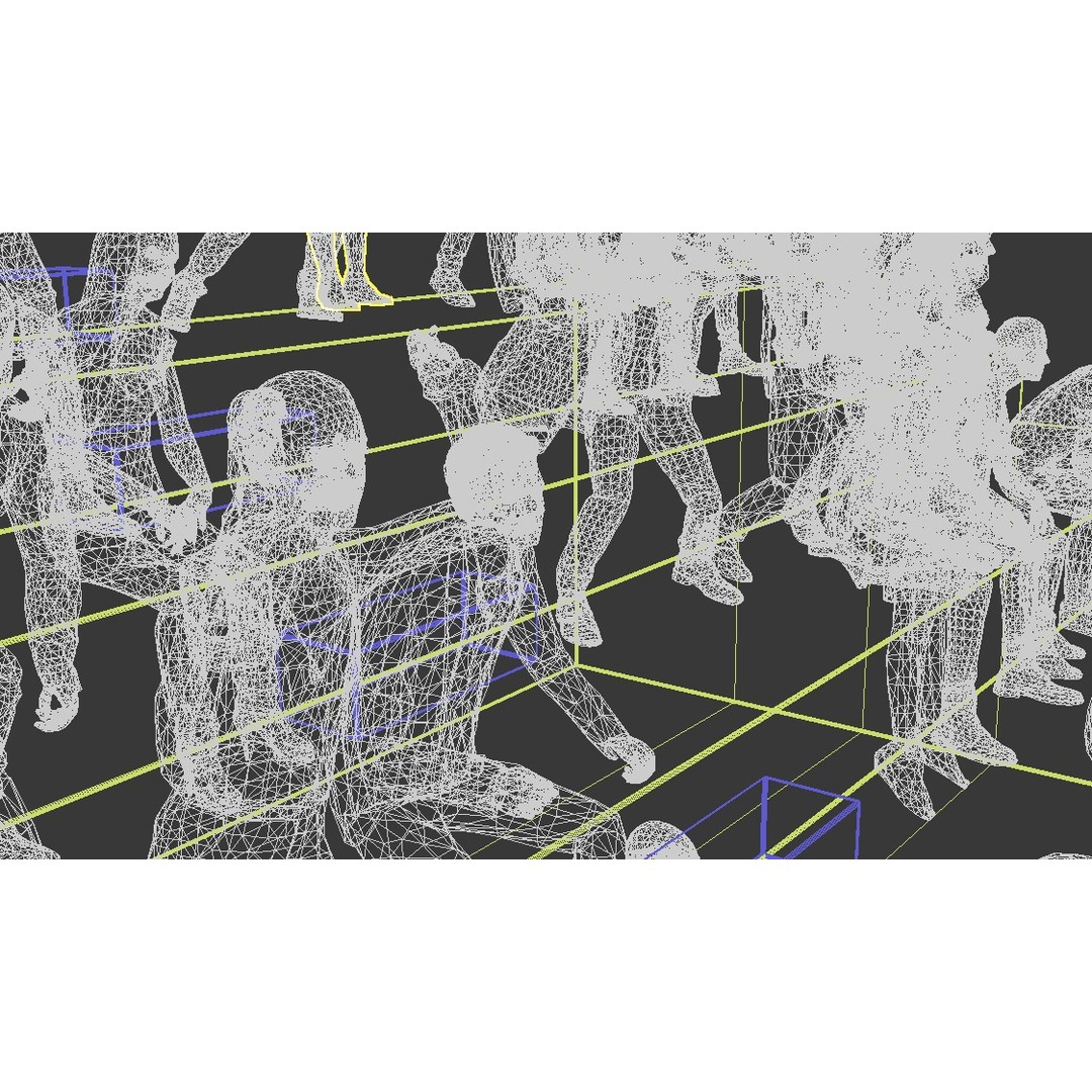 Cheering People 3D Model – Low Poly Animated Pack, FBX, Blender - View 14