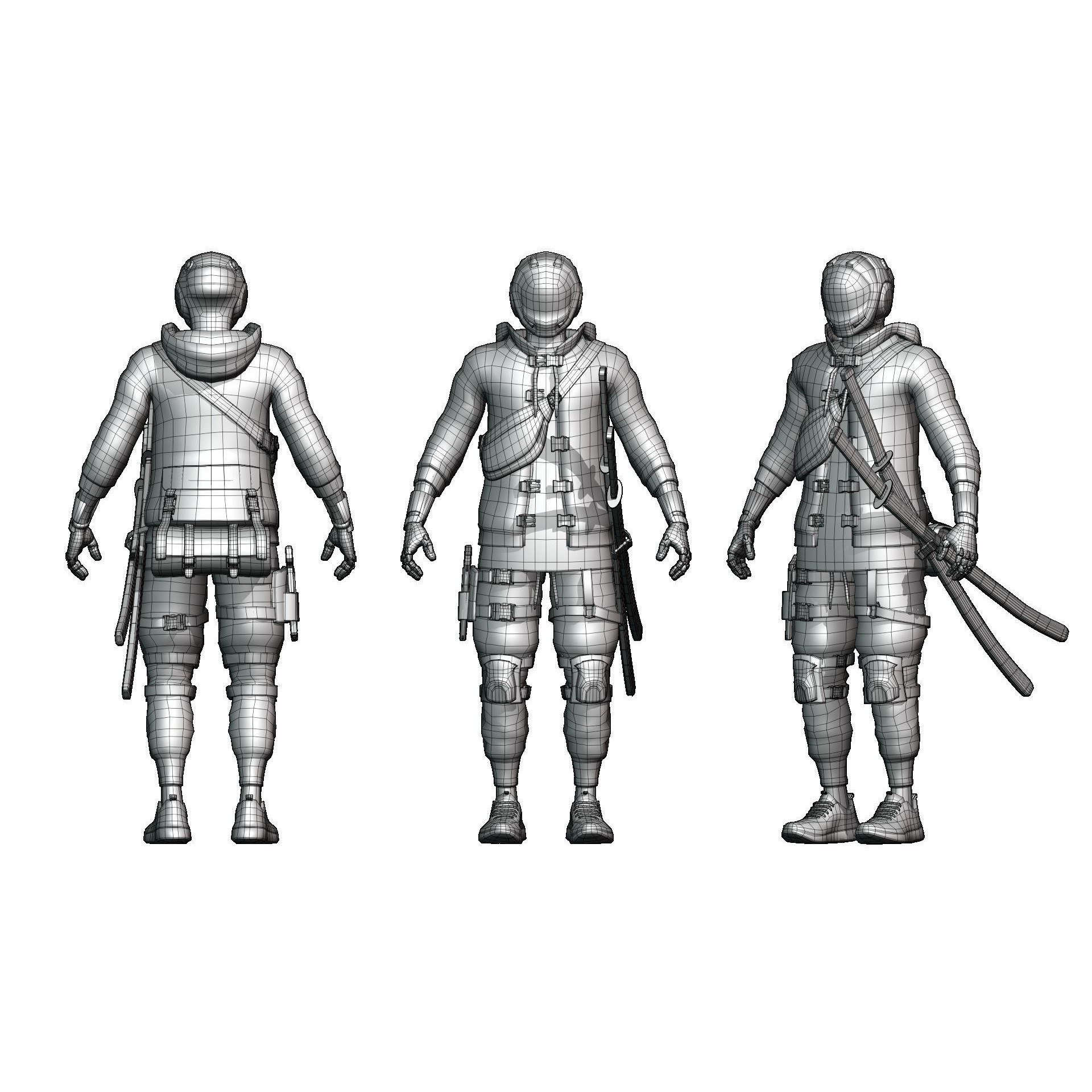 Cyberpunk Azura Robot - Low-Poly Game-Ready 3D Model